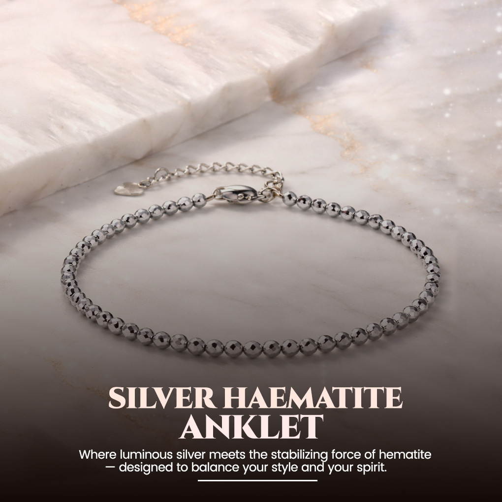 Silver Hematite Anklet