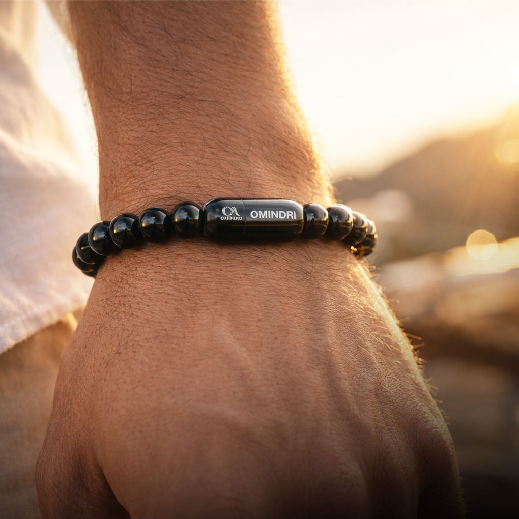 Grounding Black Obsidian Natural Stone Bracelet 