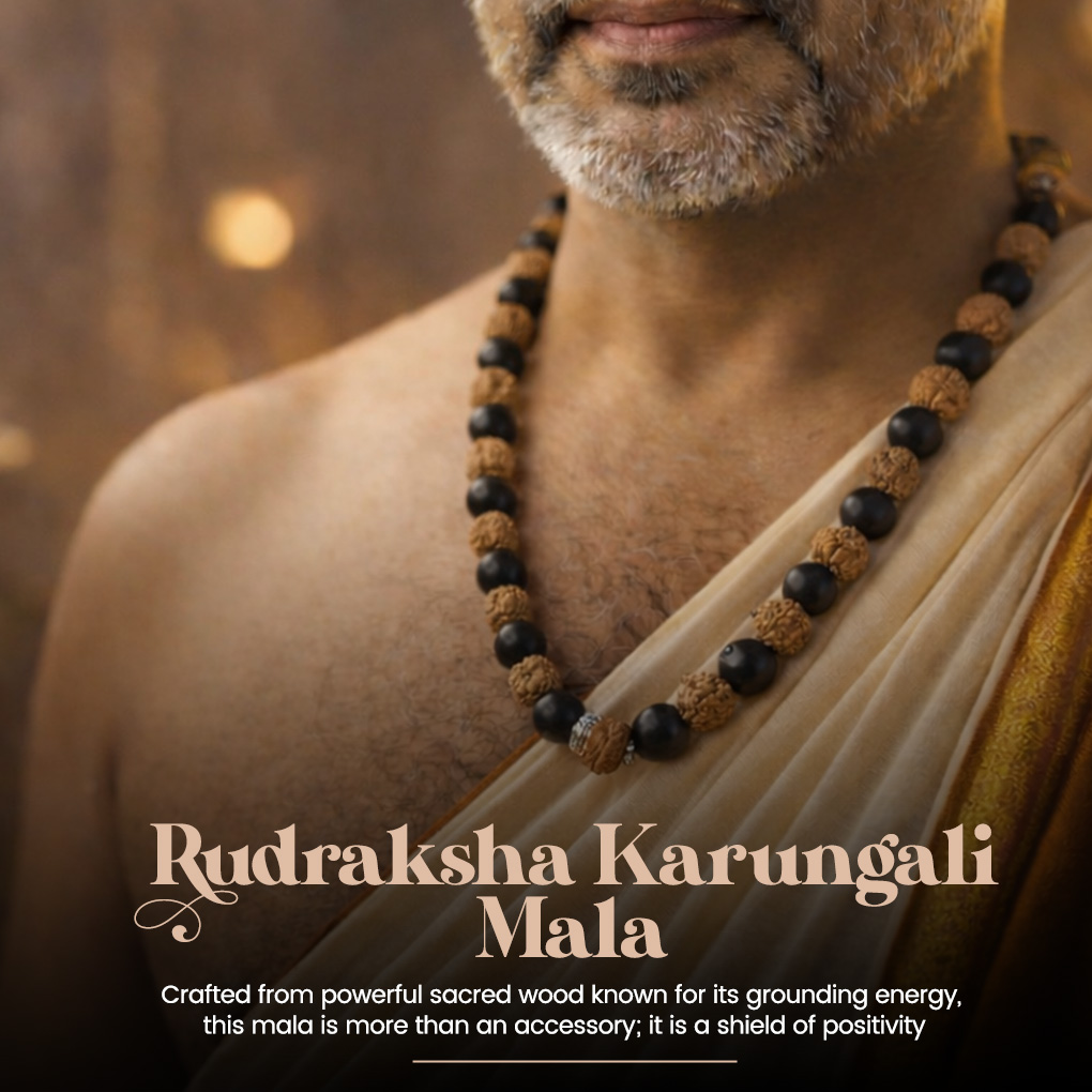 Handmade Rudraksha -Karungali Mala With Premium Silk Thread