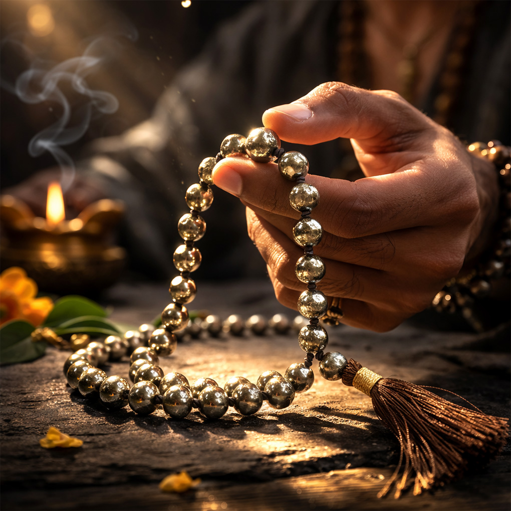 Money Magnet Pyrite Stone Mala