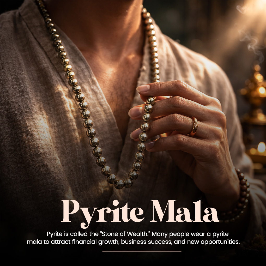 Money Magnet Pyrite Stone Mala