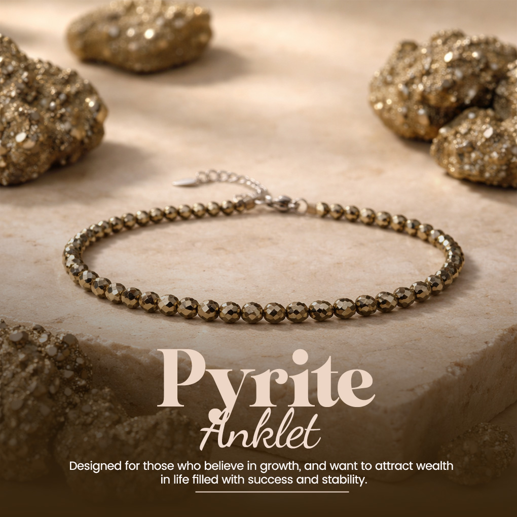 Money Magnet Pyrite Stone Anklet